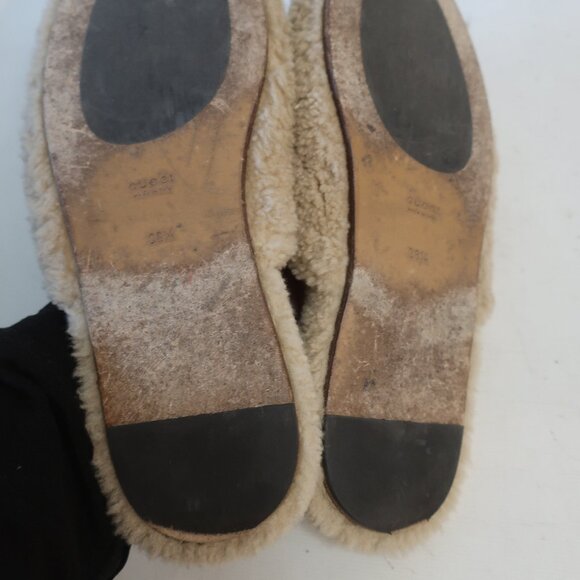Authentic Gucci Eileen Interlock G Logo Shearling Slipper Mule Shoe 38.5 US/8.5 - Picture 10 of 12